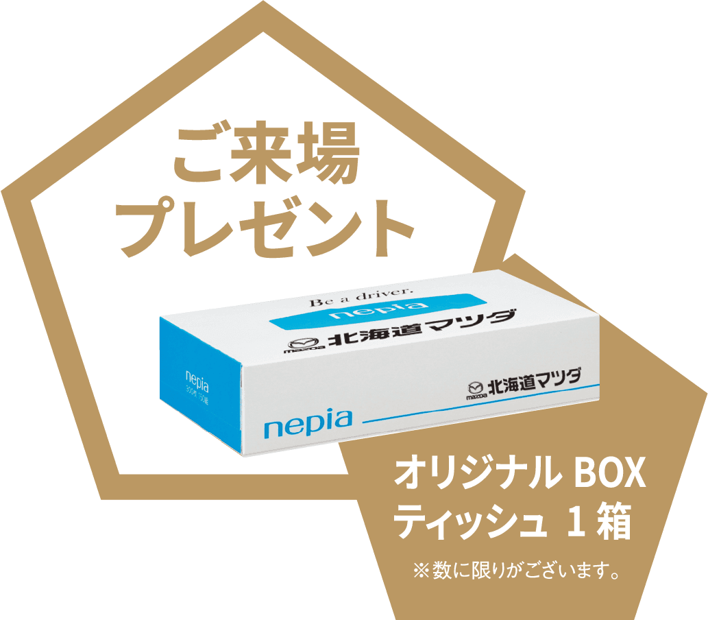 ご来場プレゼント オリジナルBOXティッシュ1箱